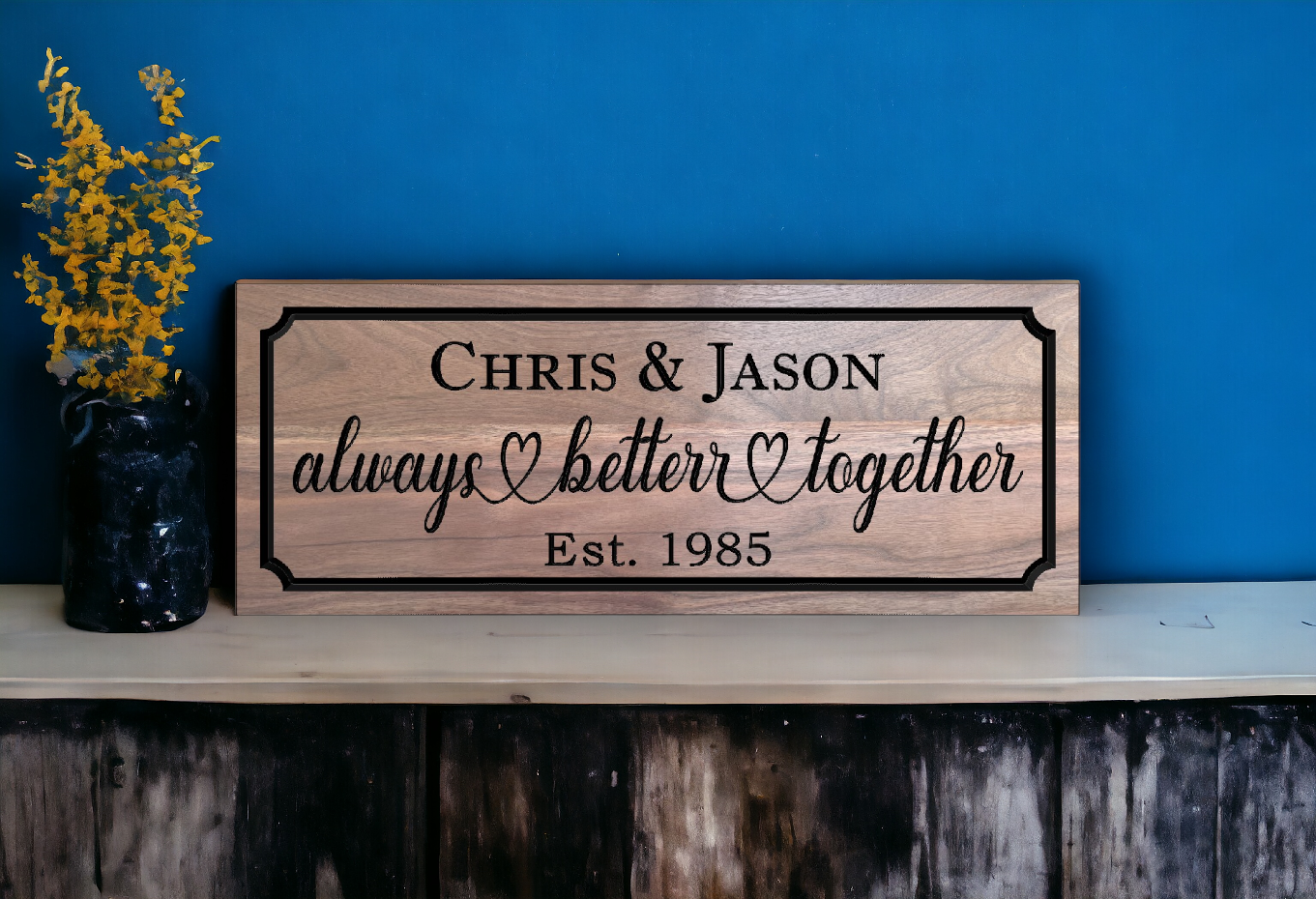 Personalized Sign-Wedding Gift For Couple-Custom Name Sign-Bedroom