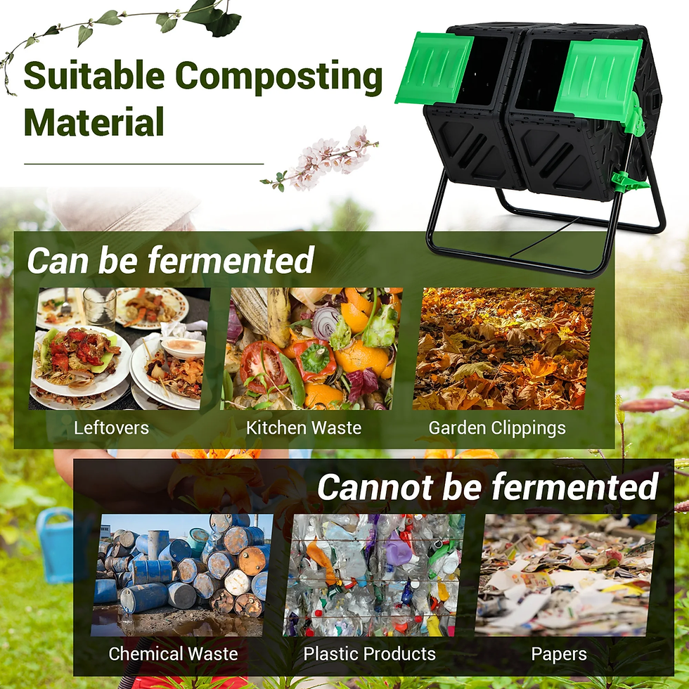 Thumbnail: Dual Chamber Compost Tumbler Outdoor Rotating Chamber Compost Bin 34.5 Gallon