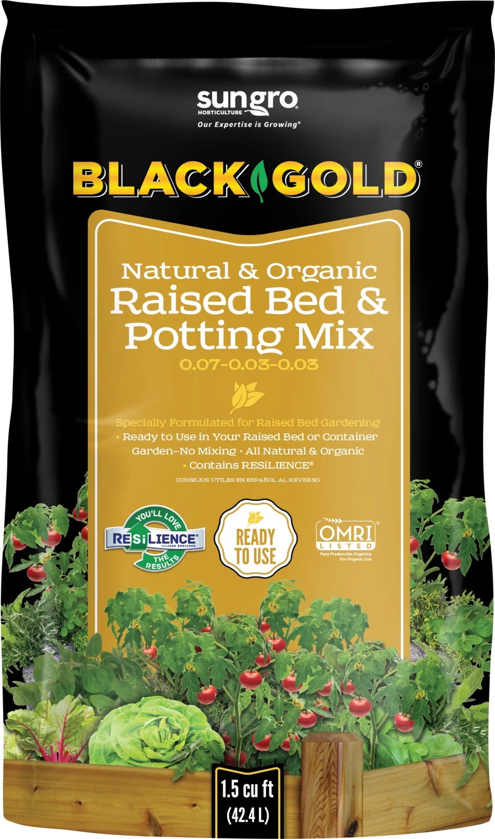 Natural and Organic Raised Bed and Potting Mix Soil, 1.5 Cu. Ft.
