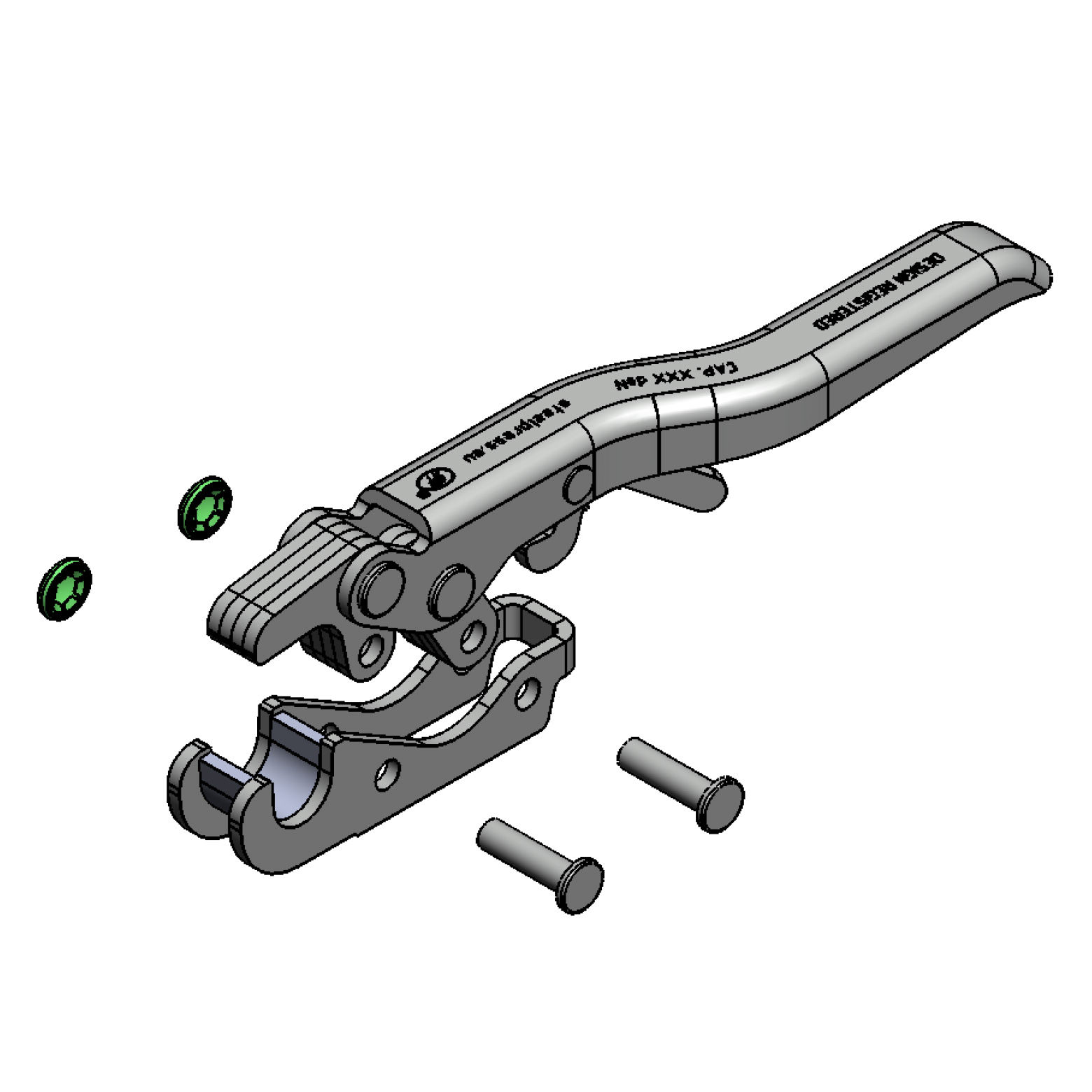 Inchizator oblon stanga pt remorci agricole (set maner + contraplaca) SPP