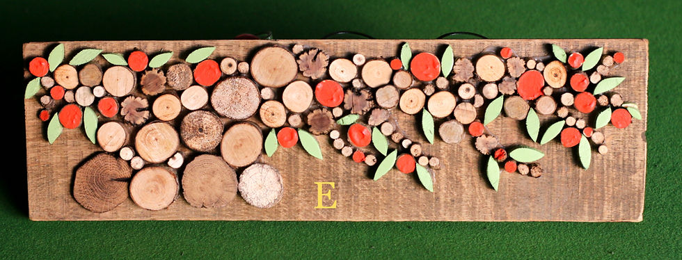 Thumbnail: Wood slice wall art tree with orange fruits
