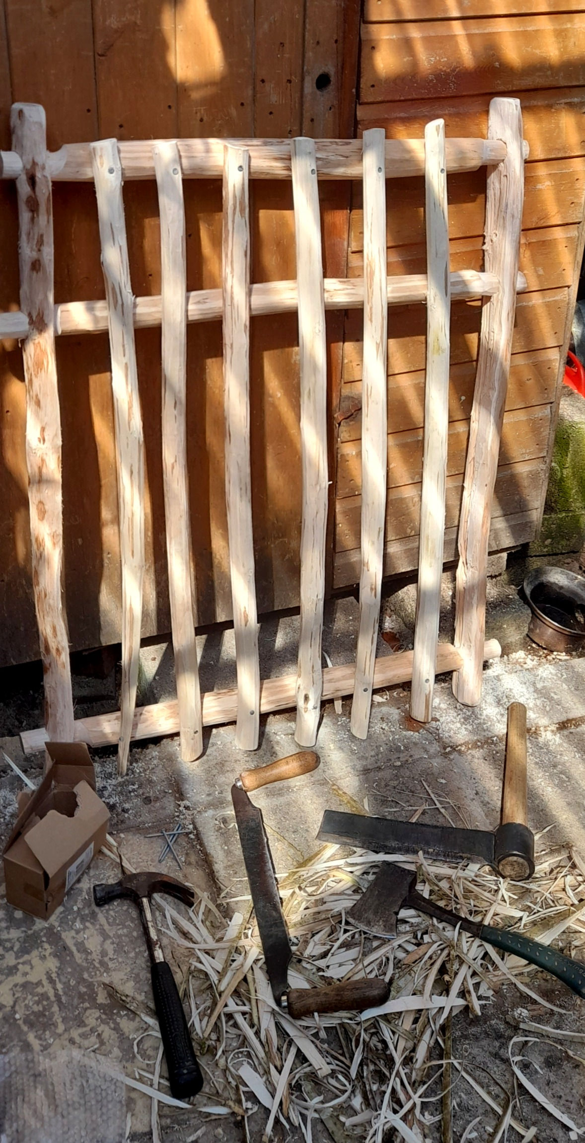 Coppice split-wood gate. Mortice & Tenon