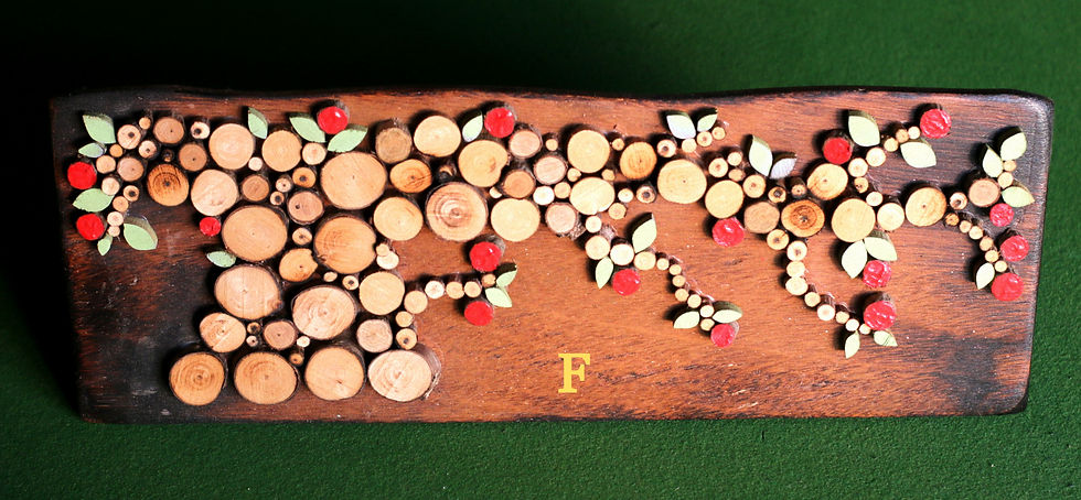 Thumbnail: Wood slice wall art tree with orange fruits