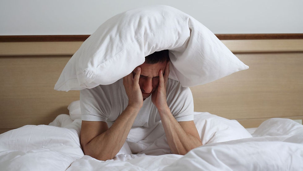 man having sleeping difficulty after limb lengthening surgery