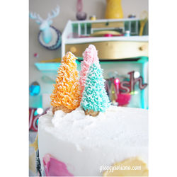 Bottle Brush Christmas Tree Cake