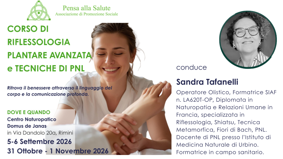 Corso di riflessologia plantare avanzata e tecniche di PNL