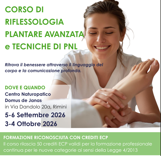 Corso di riflessologia plantare avanzata e tecniche di PNL