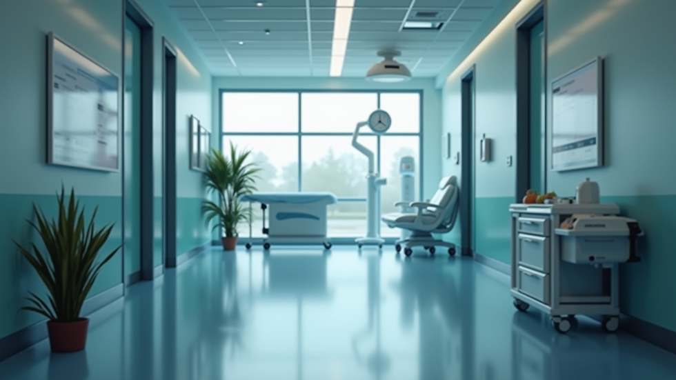 High angle view of a modern healthcare facility with advanced technology