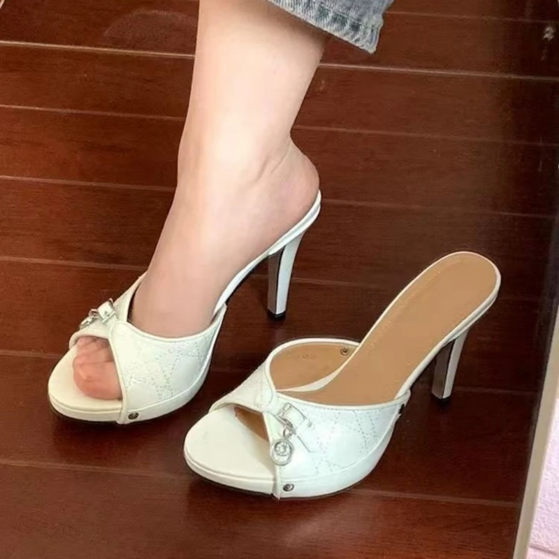 Women's Slippers Elegant High Heeled Shoes Fashion Dress Sandals Sexy Luxury Pum