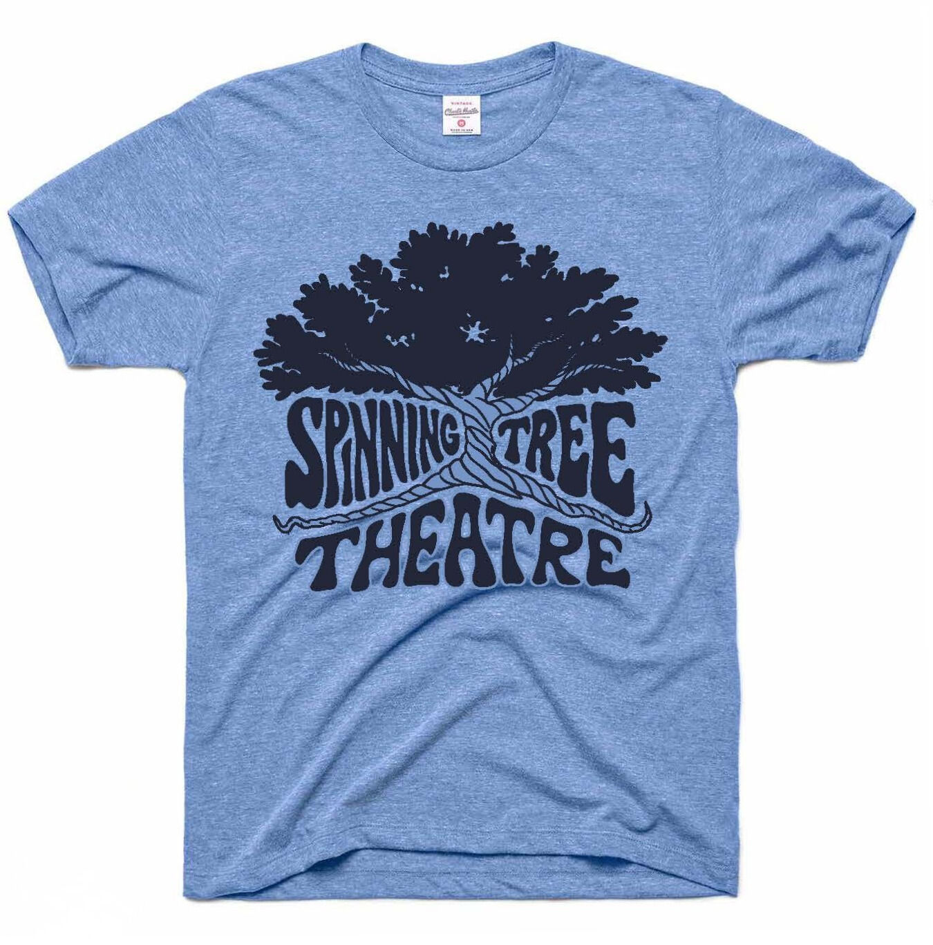 Charlie Hustle Spinning Tree Tee: Vintage Blue w/ Navy Ink