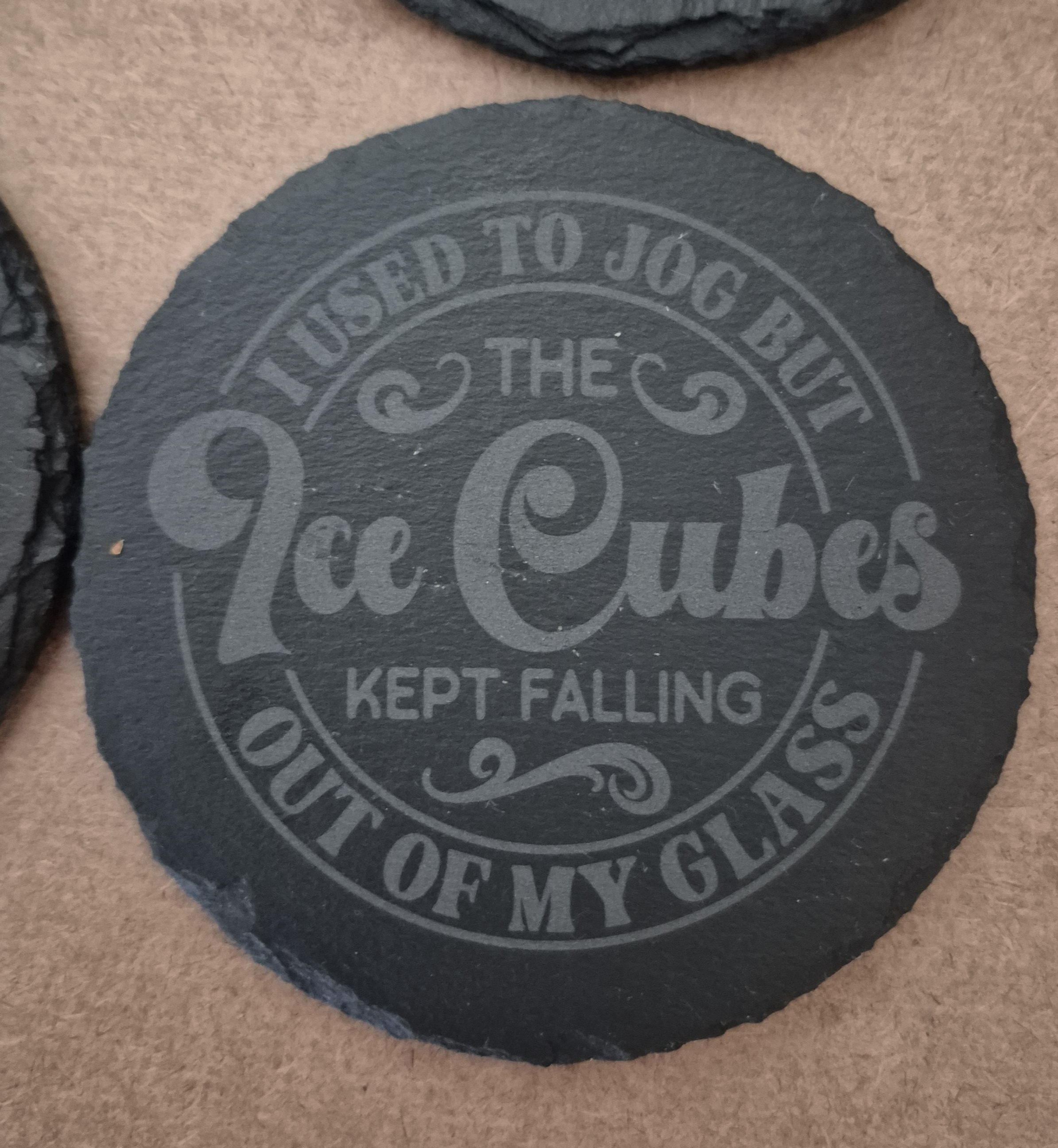 Four Round Slate Coasters