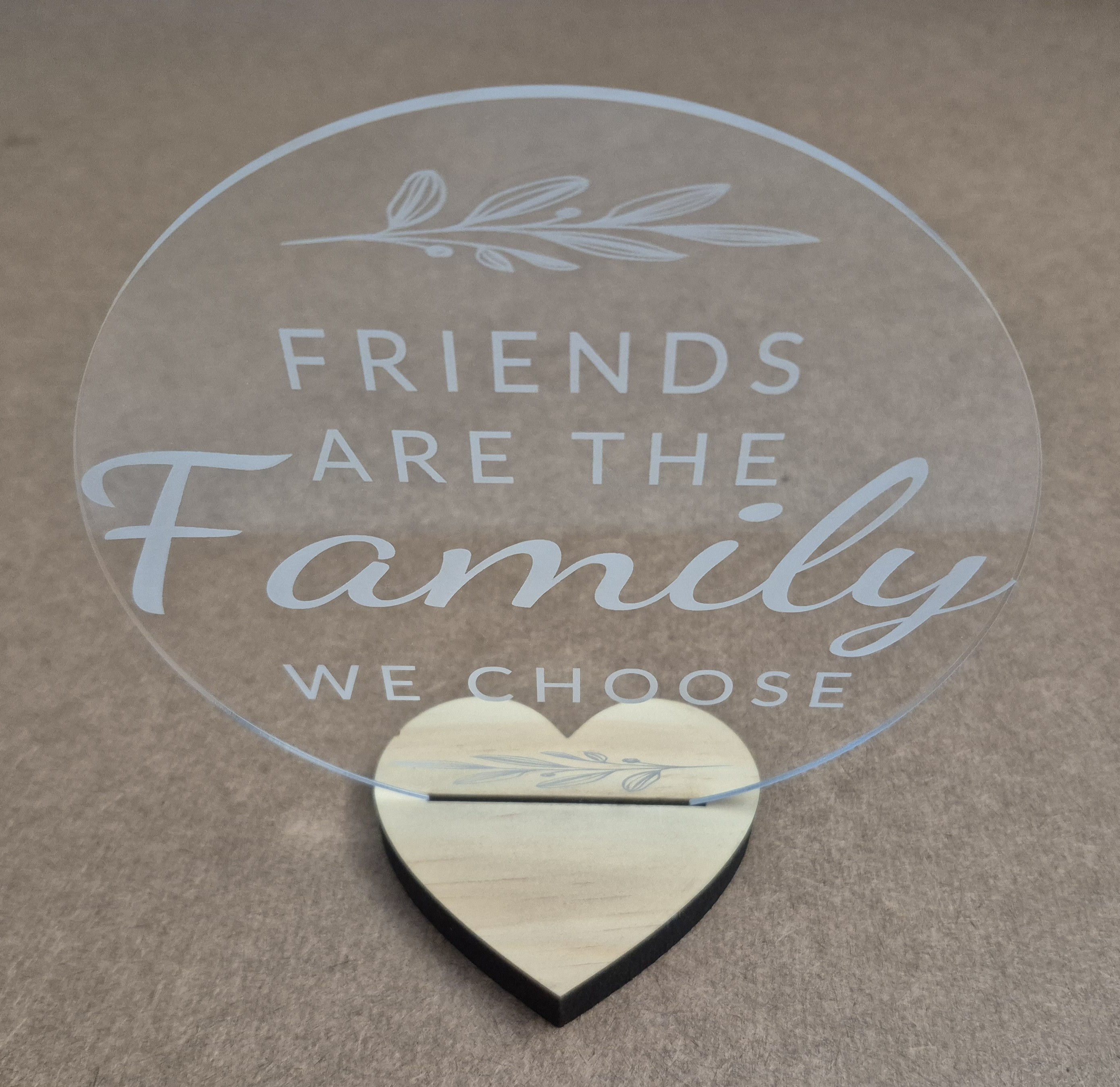 Acrylic Custom Engraved Message with Base