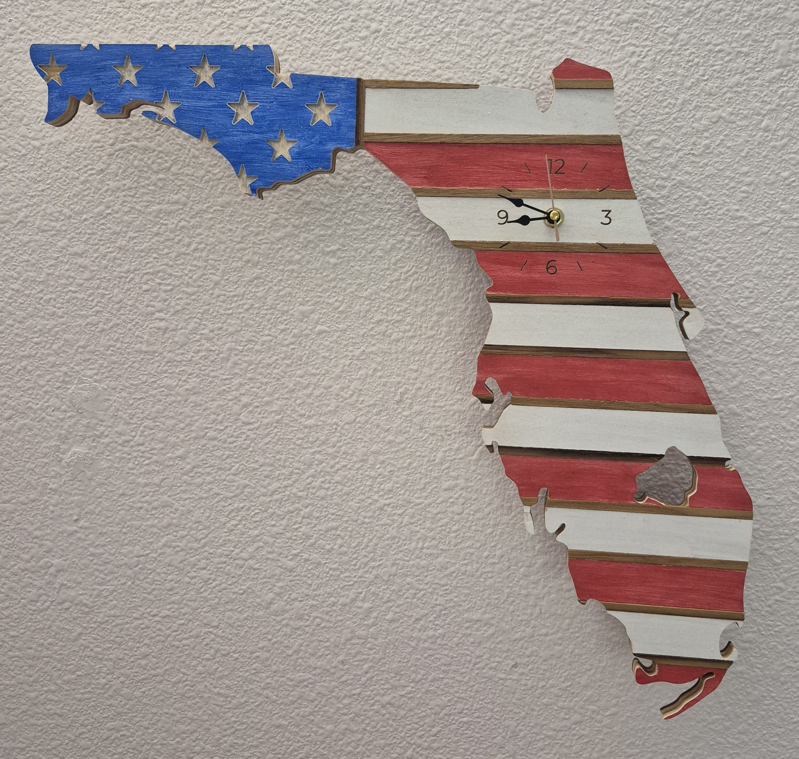 Small Florida State Map Clock - Color Version