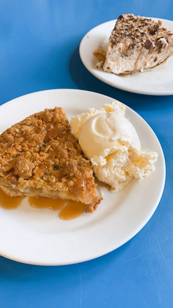 Pie for Breakfast at Betty's Pies, Apple & Toffee Cream Pie.