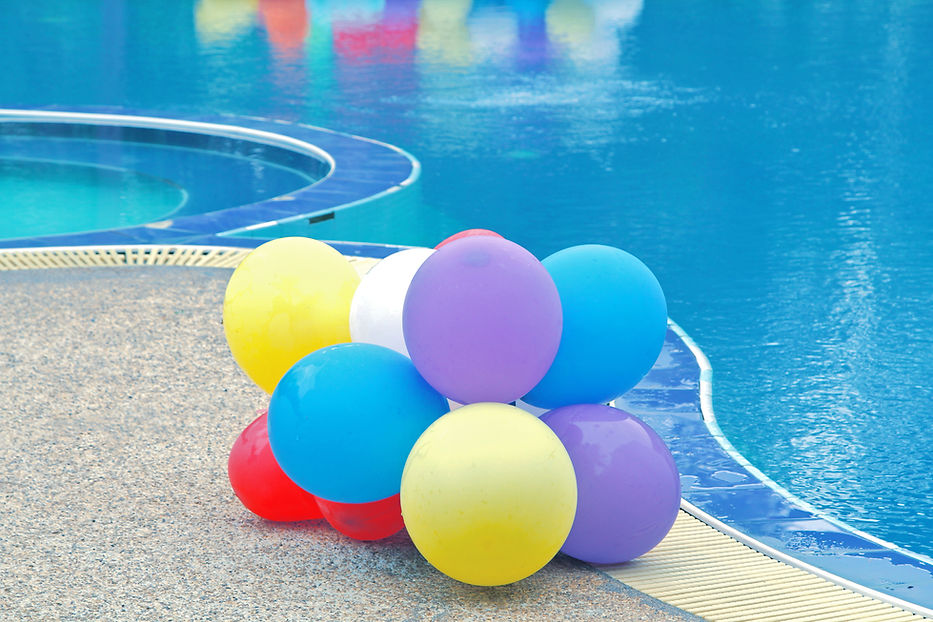 Colorful Balloons Poolside