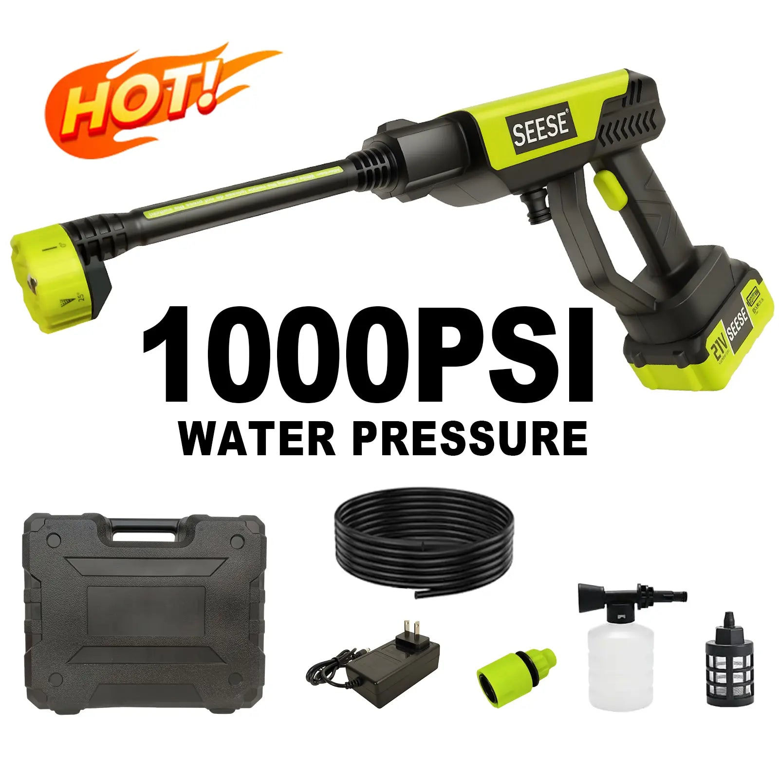 【Fathersdaygift】Seese Cordless Pressure Washer and Single Port Charger Base, Bot