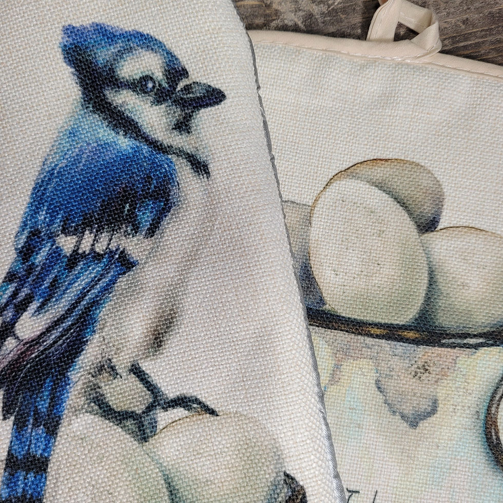 Thumbnail: Blue Jay Oven Mitt & 2 Pot holders