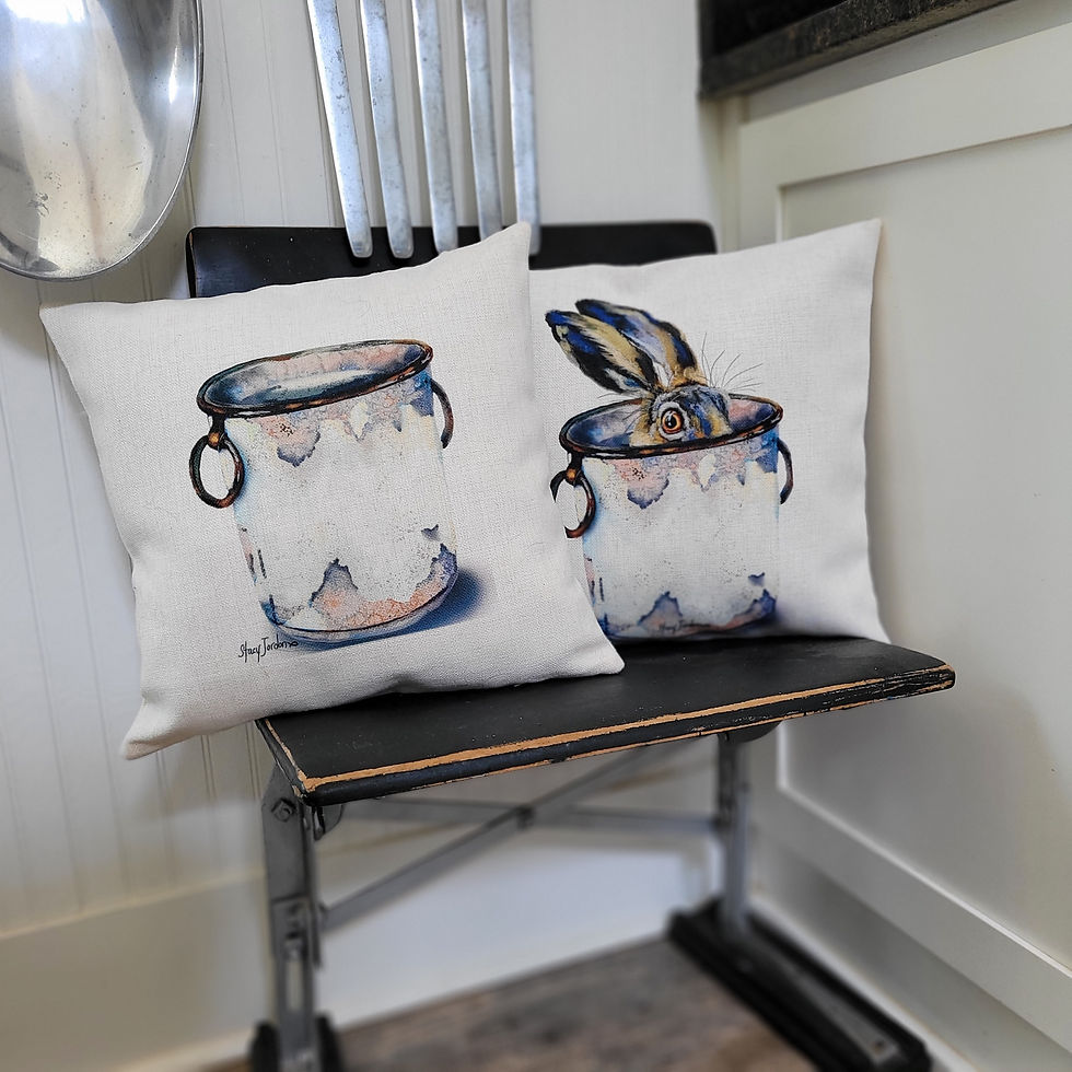 Thumbnail: White Rusty Bucket Pillow Cover