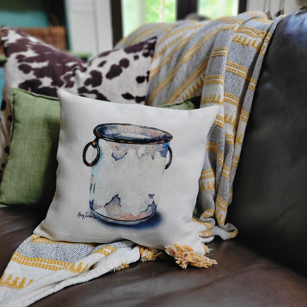 Thumbnail: White Rusty Bucket Pillow Cover