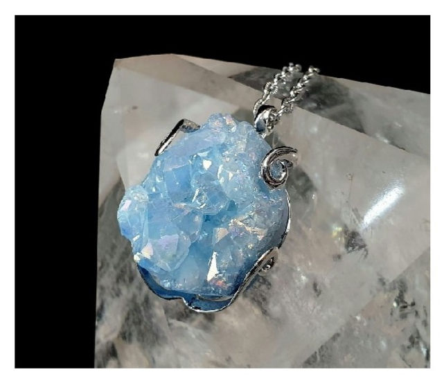 Miniatura: Colgante Drusa Aqua Aura Agua