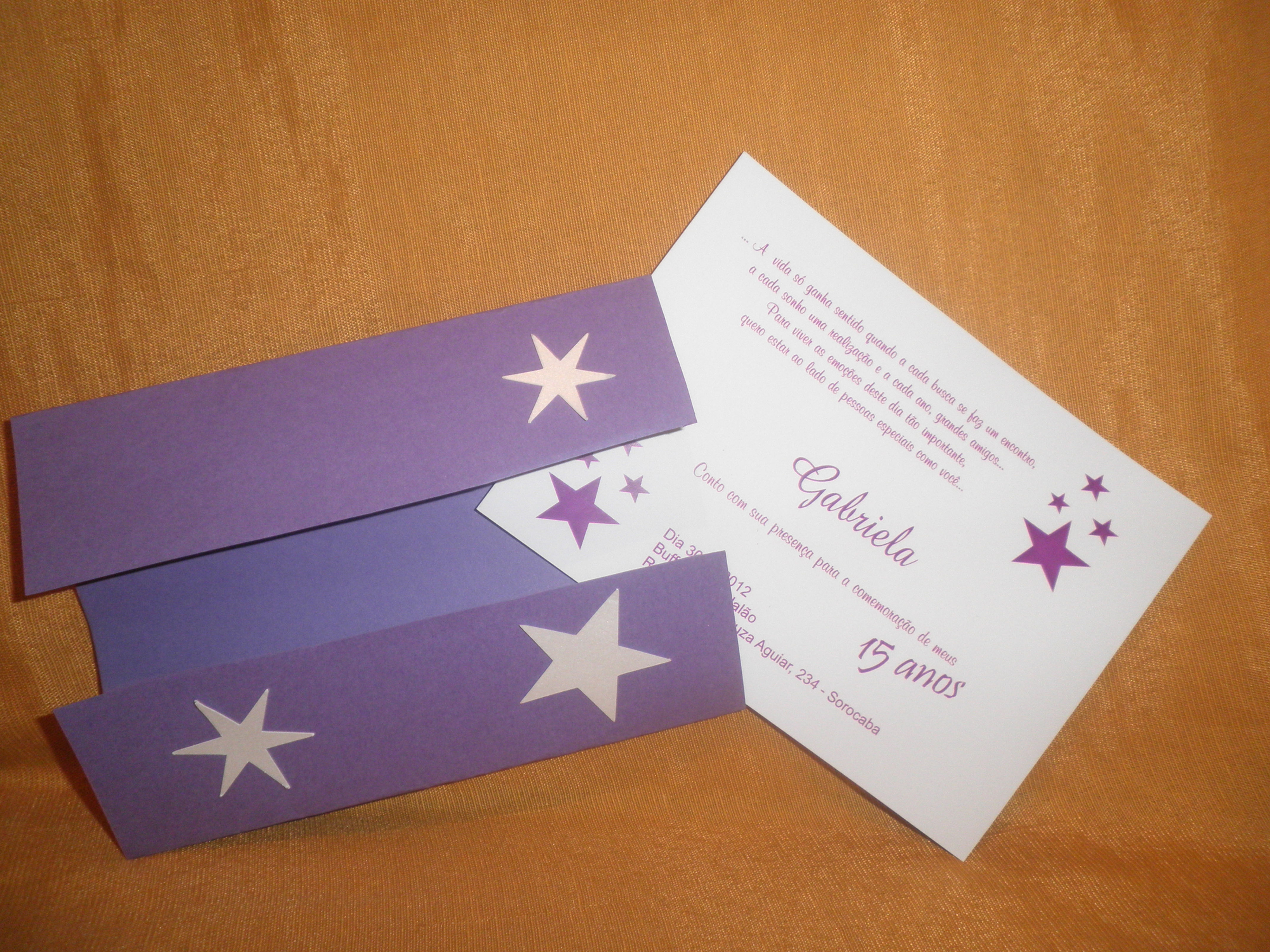 Convite 15 anos estrela branca 241107