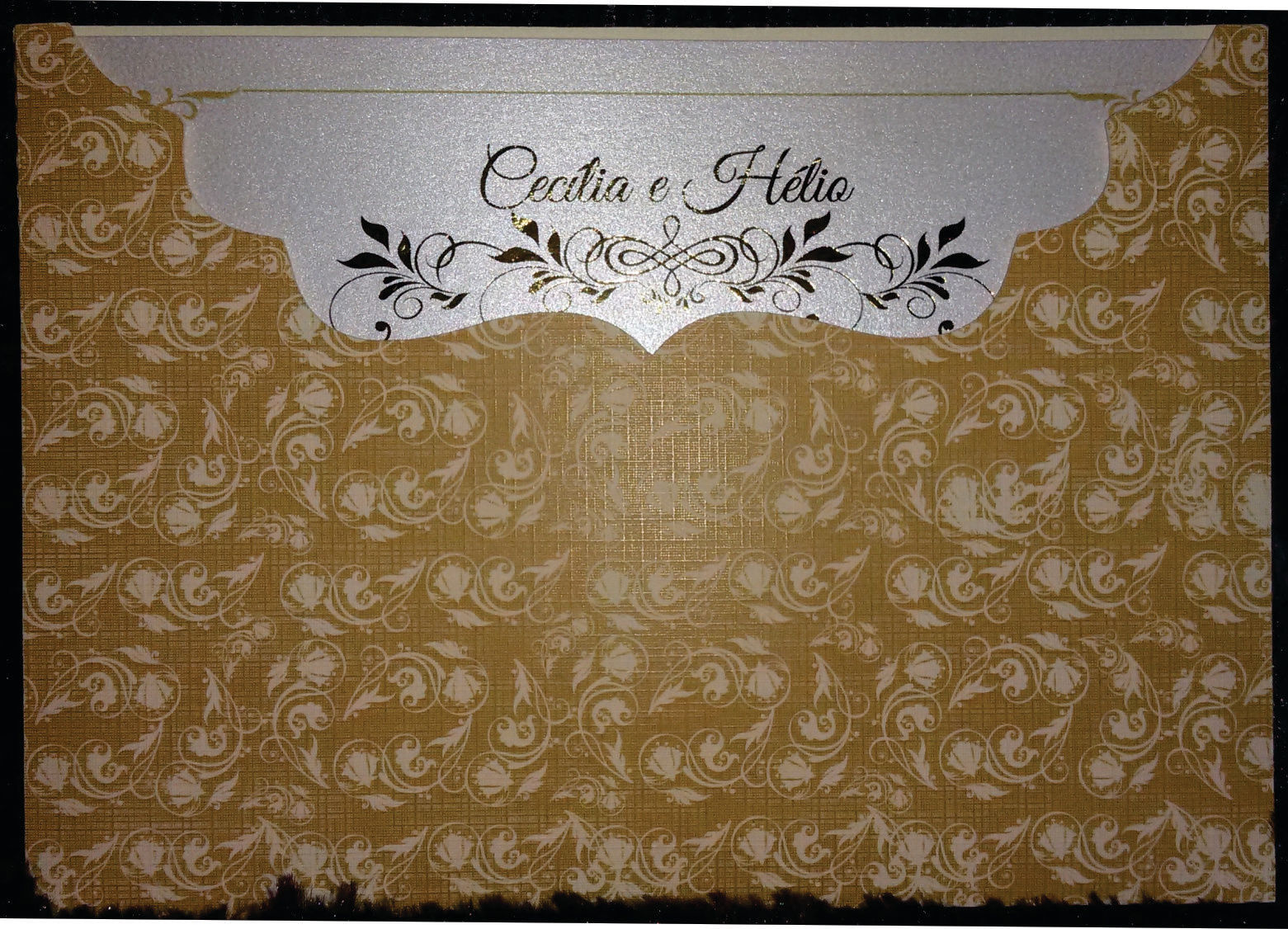 Convite de casamento Dourado
