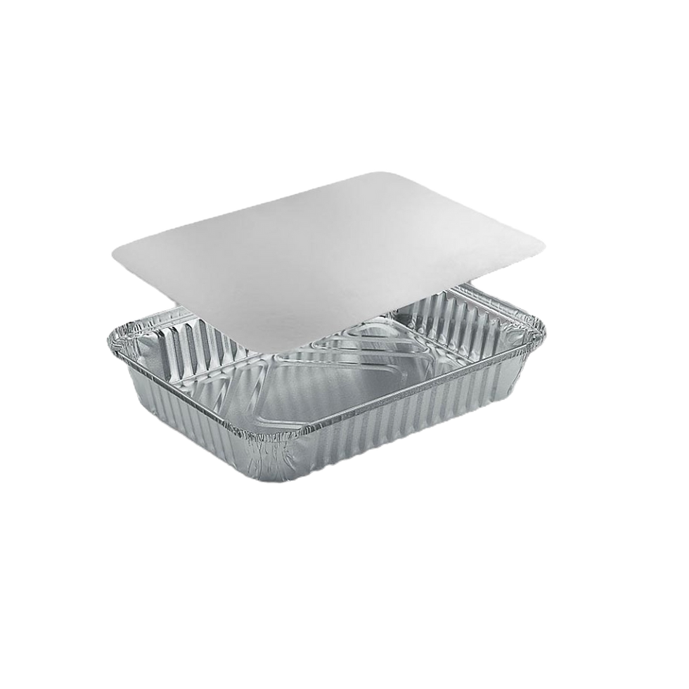 Contenitore Alluminio 4 Porzione con Coperchio 3 pezzi