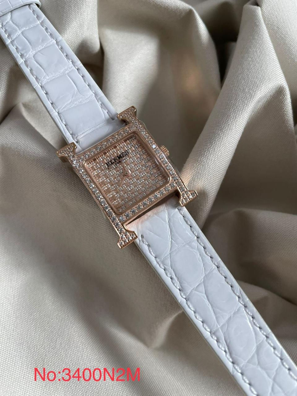 Thumbnail: Herms Heure H Stainless Steel amp Diamond Heure H Quartz Watch 