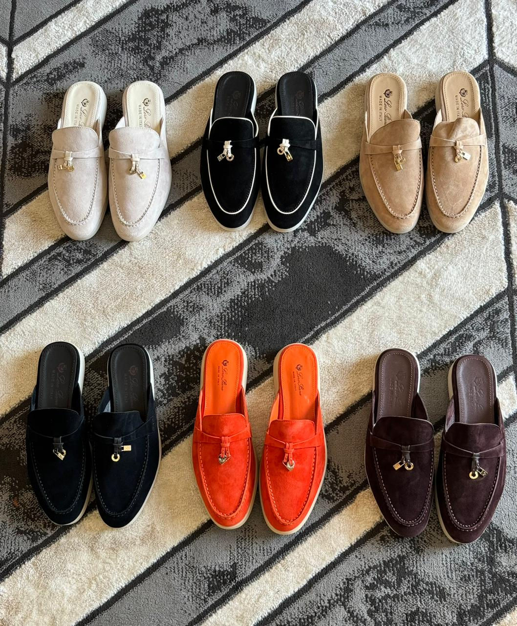 L*RO  PIANA Women's Shoes Soft Top Sheepskin Closed Toe Half