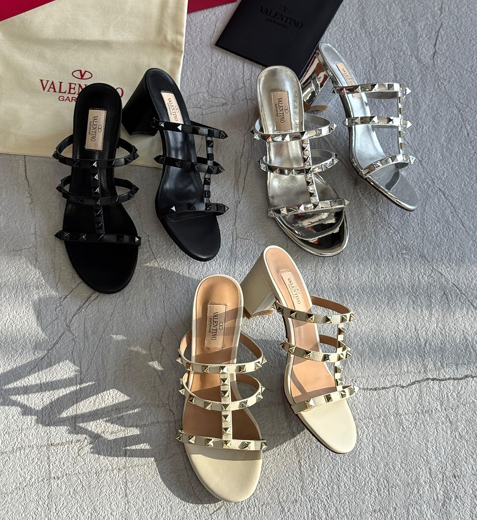 الصورة المصغرة: VAL€NT!N0 GARAVAN! Rockstud 60 leather mules