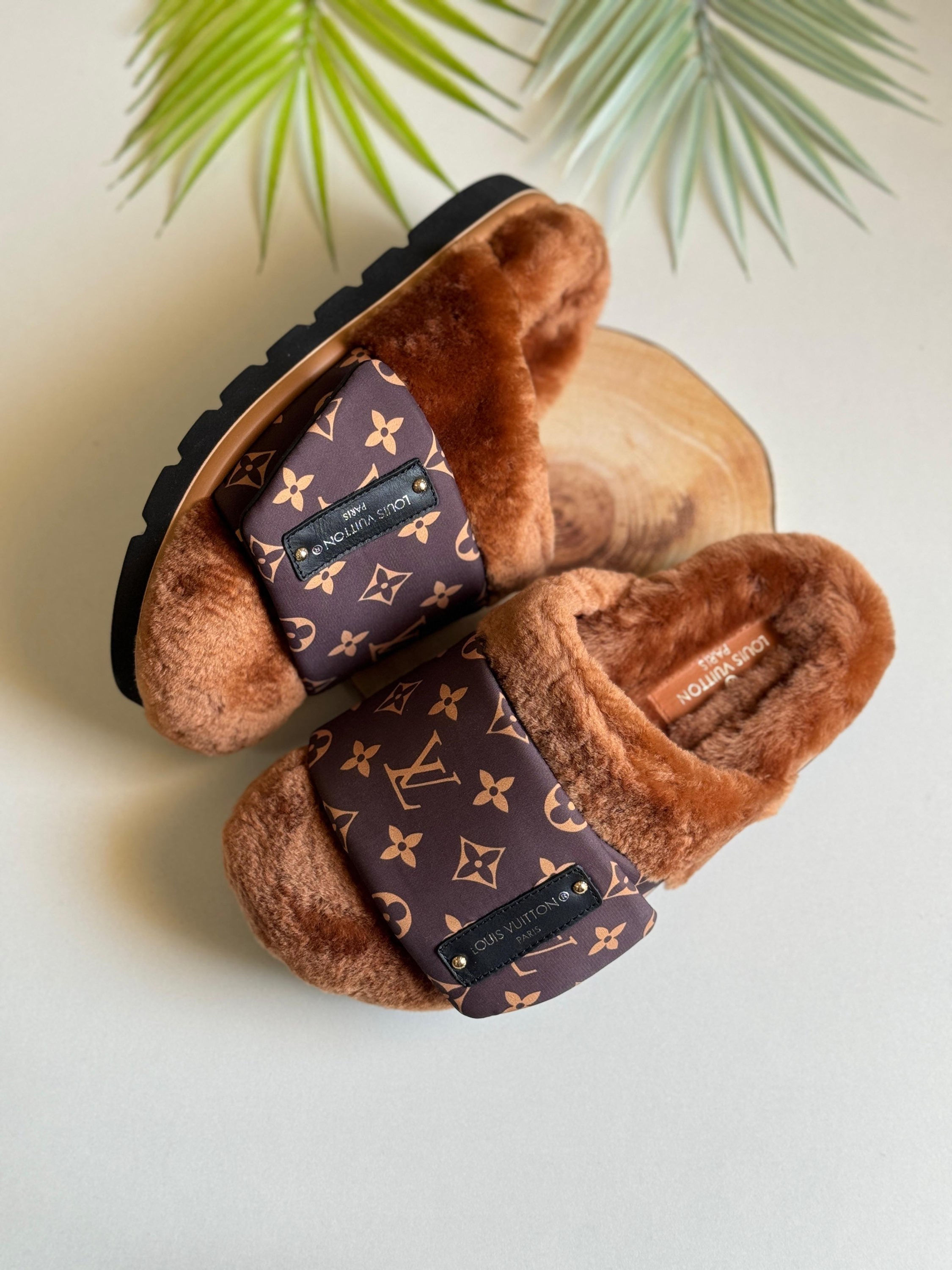 Louis Vuitton LV Sunset Comfort Fur Winter Flat Mule
