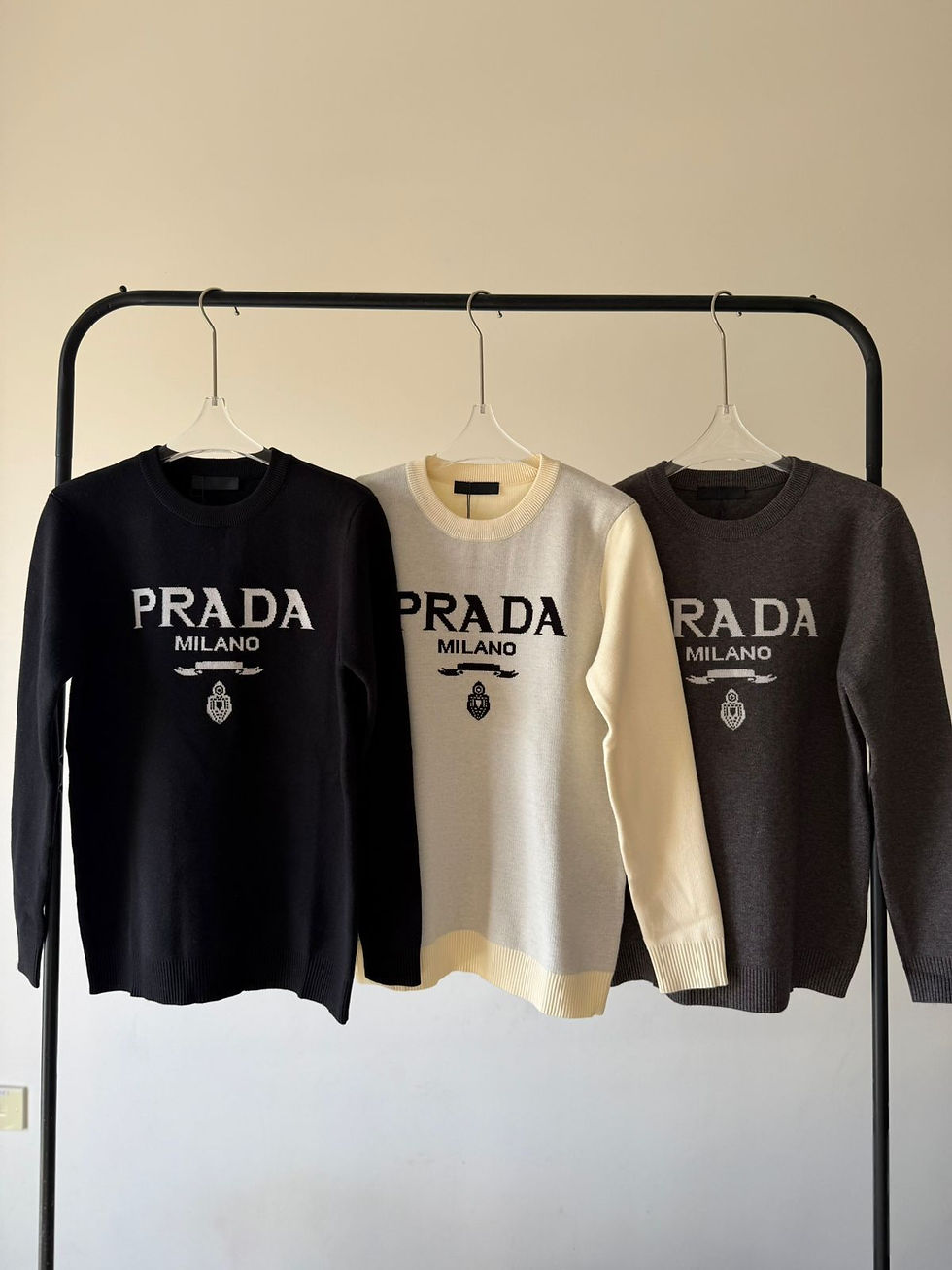 Thumbnail: Prada Milano Intarsia Knit Logo Jumper