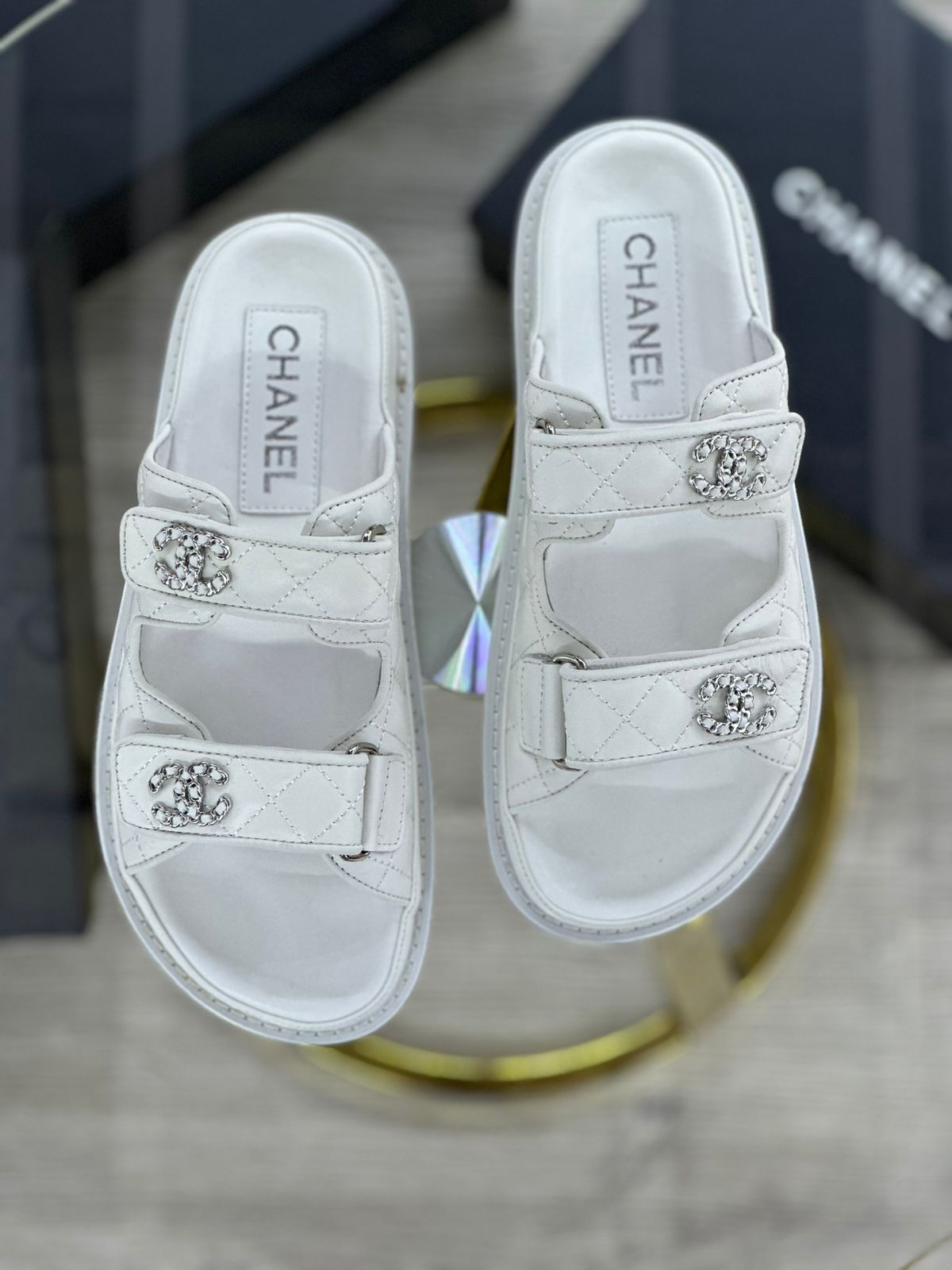 CH*NEL Logo Slide Sandals