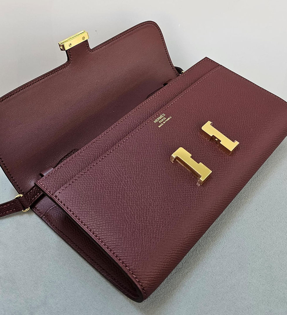 Thumbnail: Constance To Go Rouge H Evercolor Wallet Sellier Epsom Gold Hardware