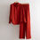 الصورة المصغرة: Long Sleeves Oversized Satin Shirt & wide leg trouser co-ord