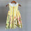 Thumbnail: F€ND! Kid's Yellow Striped Floral Midi Dress in Cotton-poplin