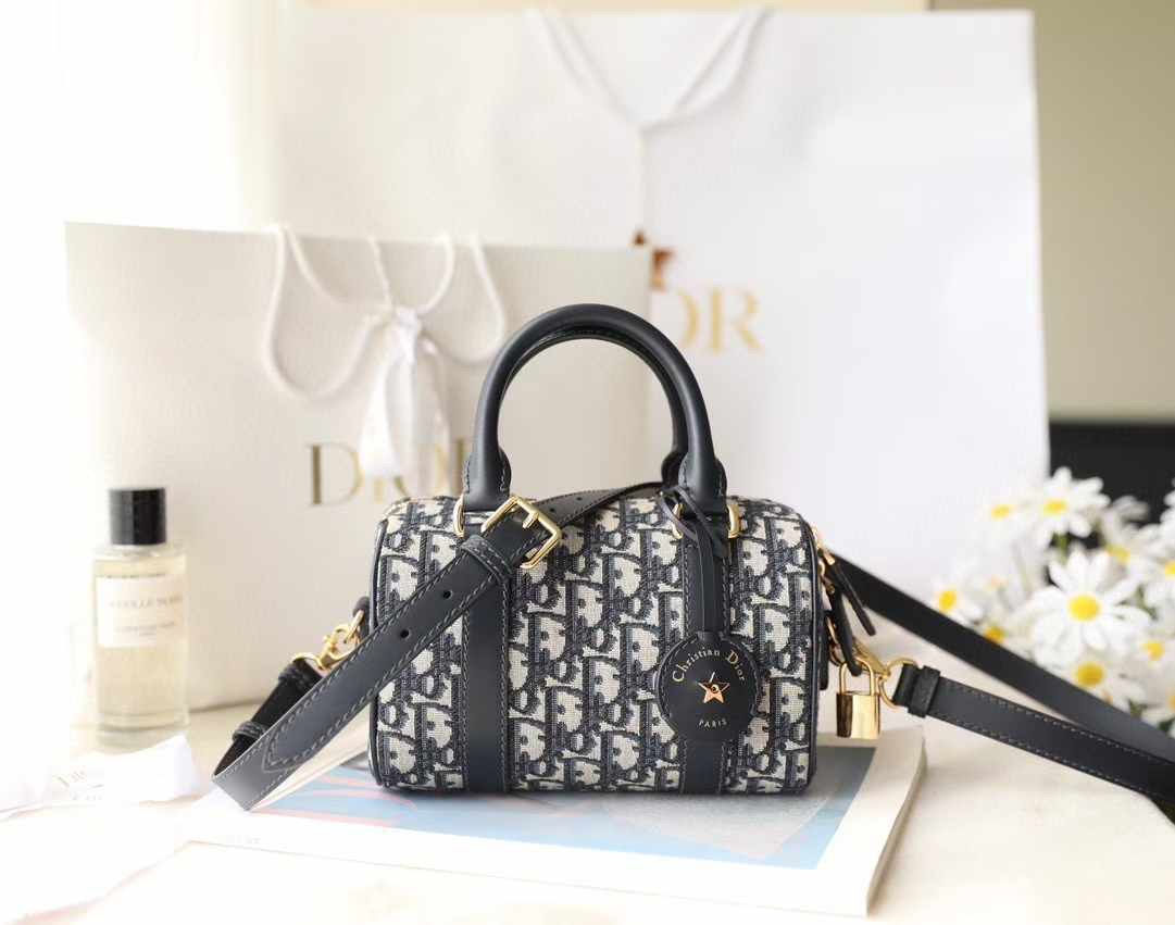 D!OR Groove 16 Mini Bag Blue Dior Oblique Jacquard
