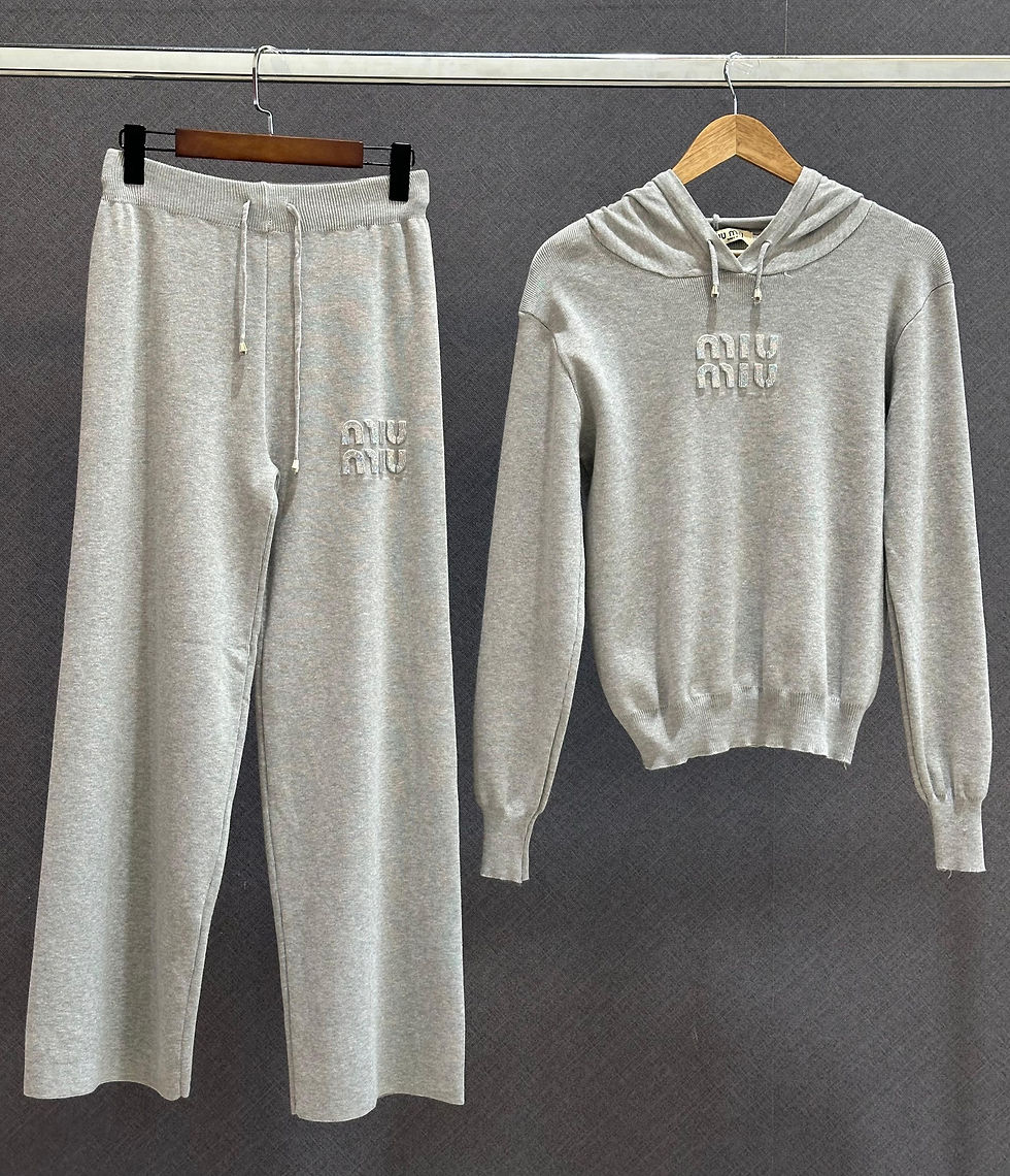Thumbnail: M!U M!U Womens Hoodies Tracksuits Set with Wide Leg Trouser