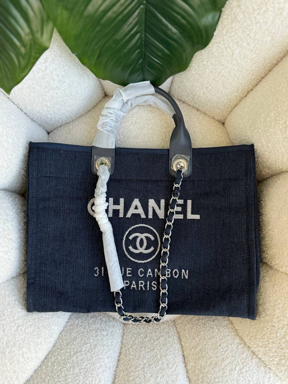 Thumbnail: CHANEL Deauville tweed tote bag