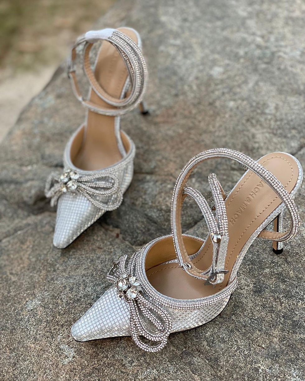 Thumbnail: MACH AND MACH Double bow satin pumps