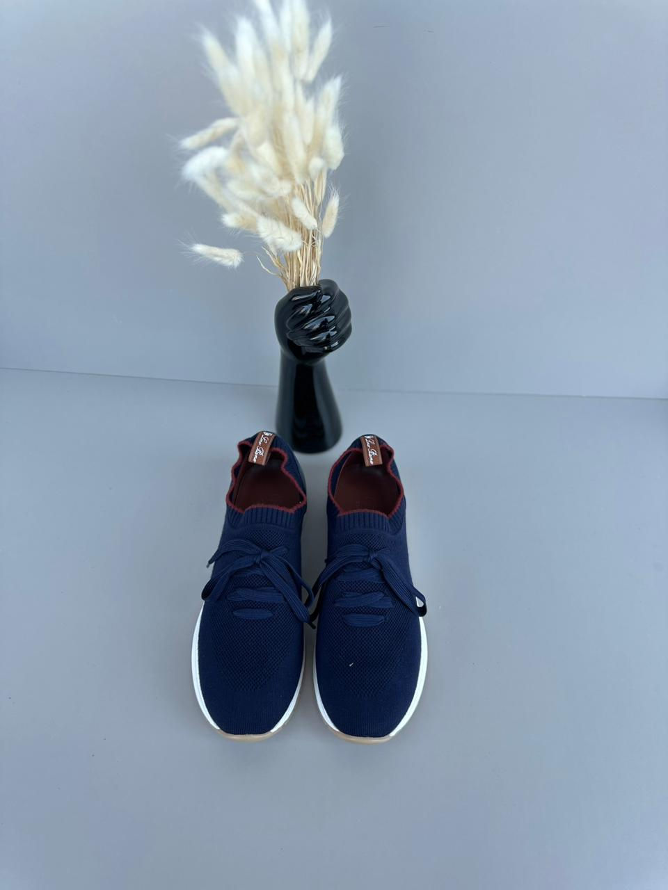 Thumbnail: LORO P!ANA Flexy Walk Leather-Trimmed Wool Sneakers