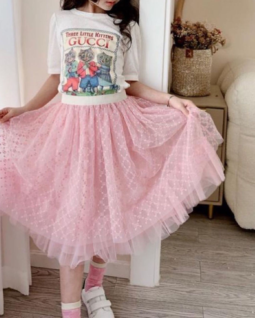 الصورة المصغرة: Gucci Kids GG star tulle skirt and shirt (set)