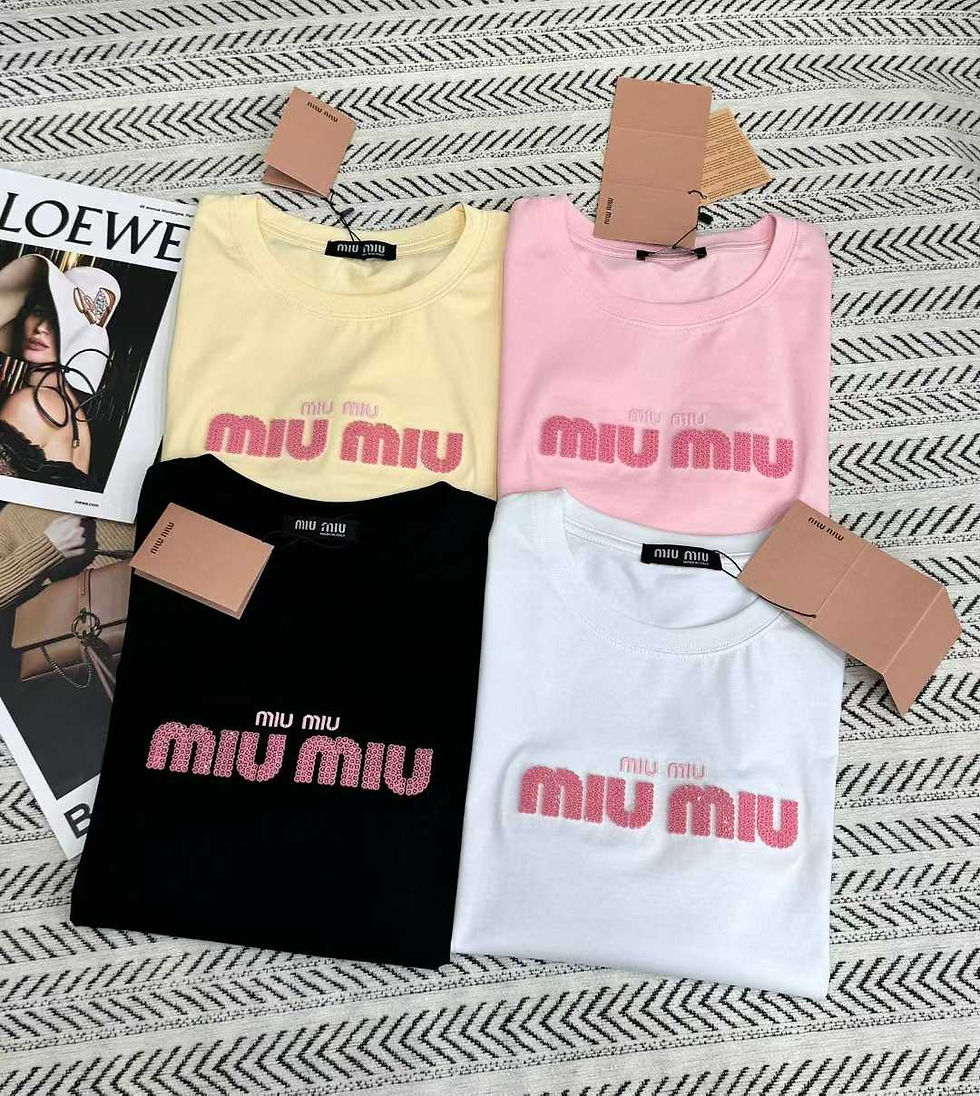 الصورة المصغرة: M!U M!U logo-embroidered cotton T-shirt