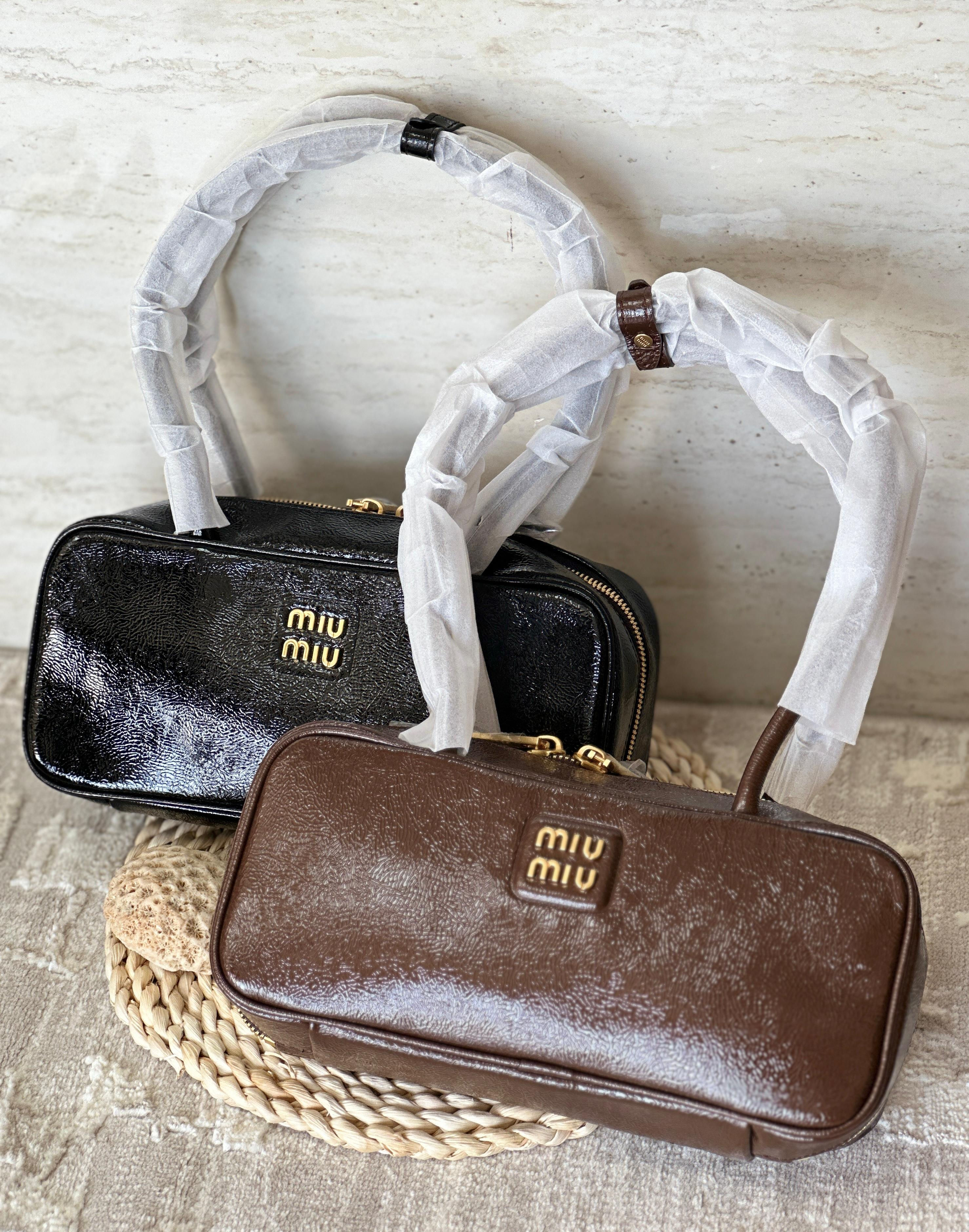 M!UM!U Beau Naplak Patent Leather Mini Tote  Bag