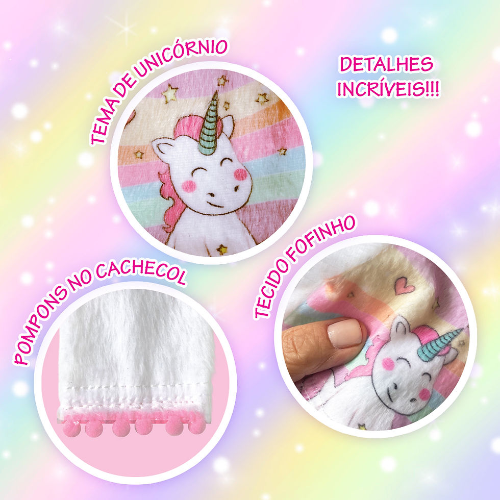 Miniatura: KIT LUXO Inverno Unicórnio Cachecol