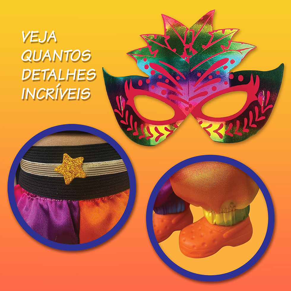 Miniatura: KIT FANTASIA DE CARNAVAL COM MÁSCARA