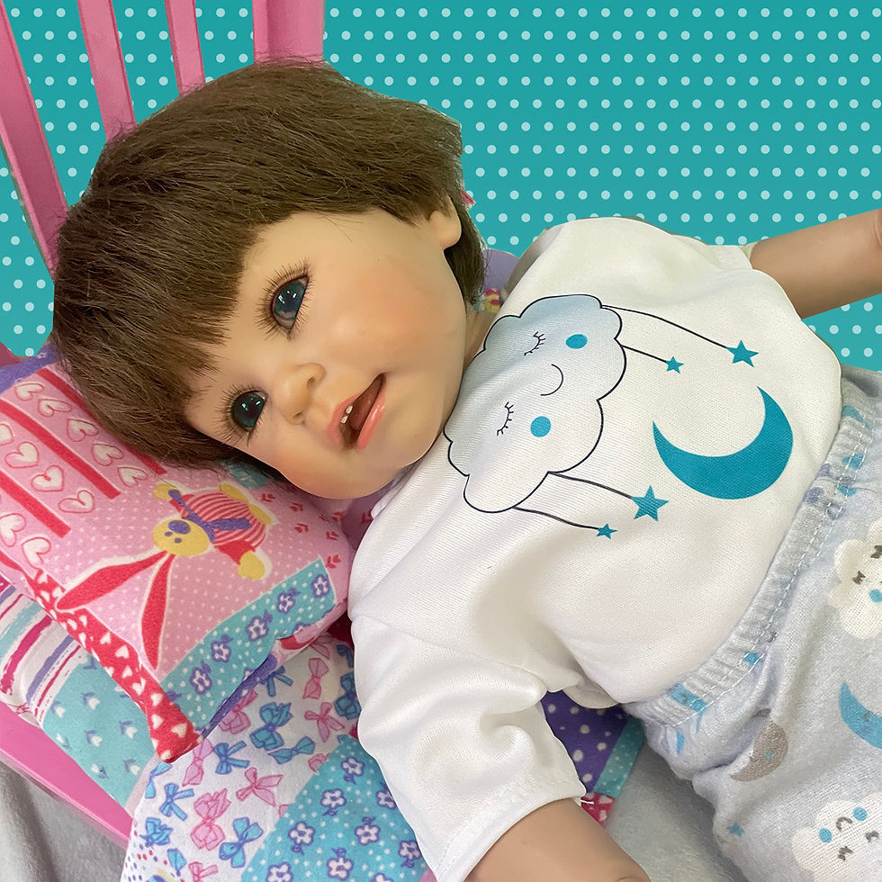 Miniatura: Kit Pijaminha com roupão para Bebê Reborn e boneca Adora