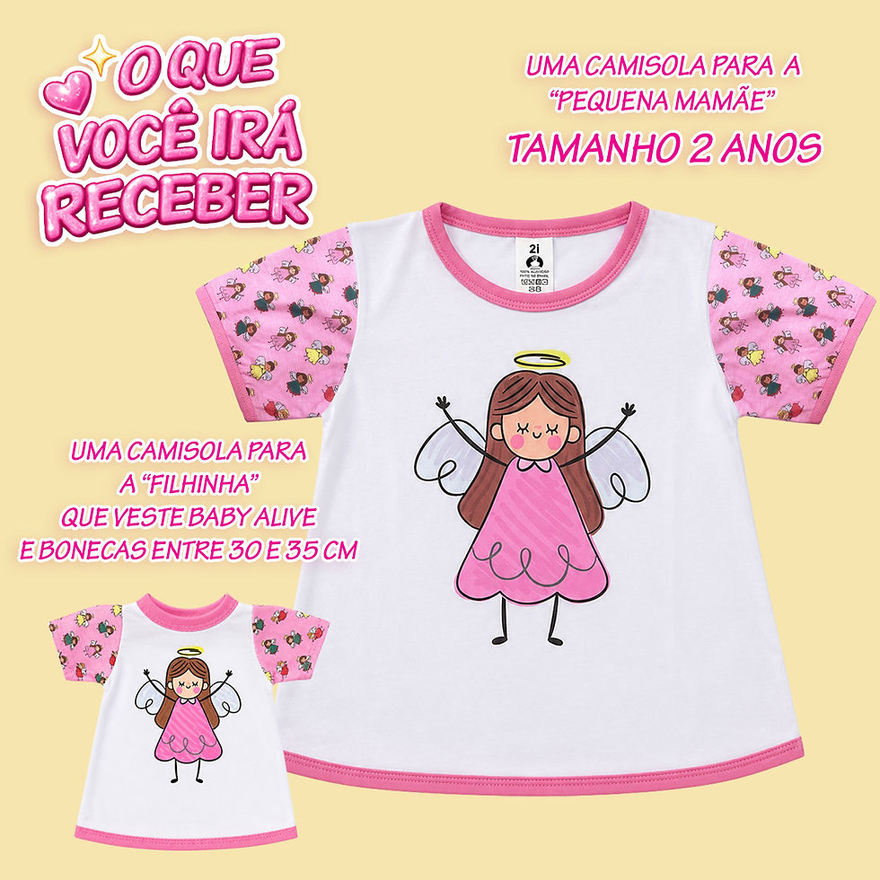 Miniatura: KIT CAMISOLA MÃE E FILHA -> ESCOLHA O TAMANHO DA CAMISOLA DA CRIANÇA