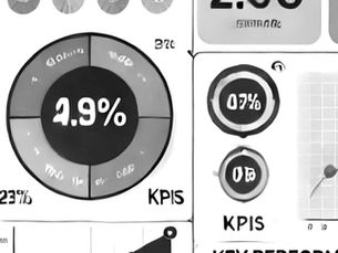 Artistic representation of a dashboard with various KPI data visualisations