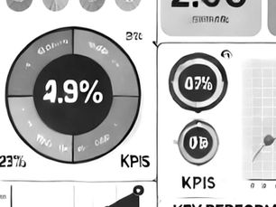 Artistic representation of a dashboard with various KPI data visualisations